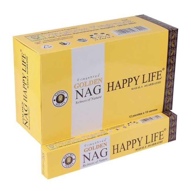 Vijayshree Golden Nag Happy Life Incenso 15g
