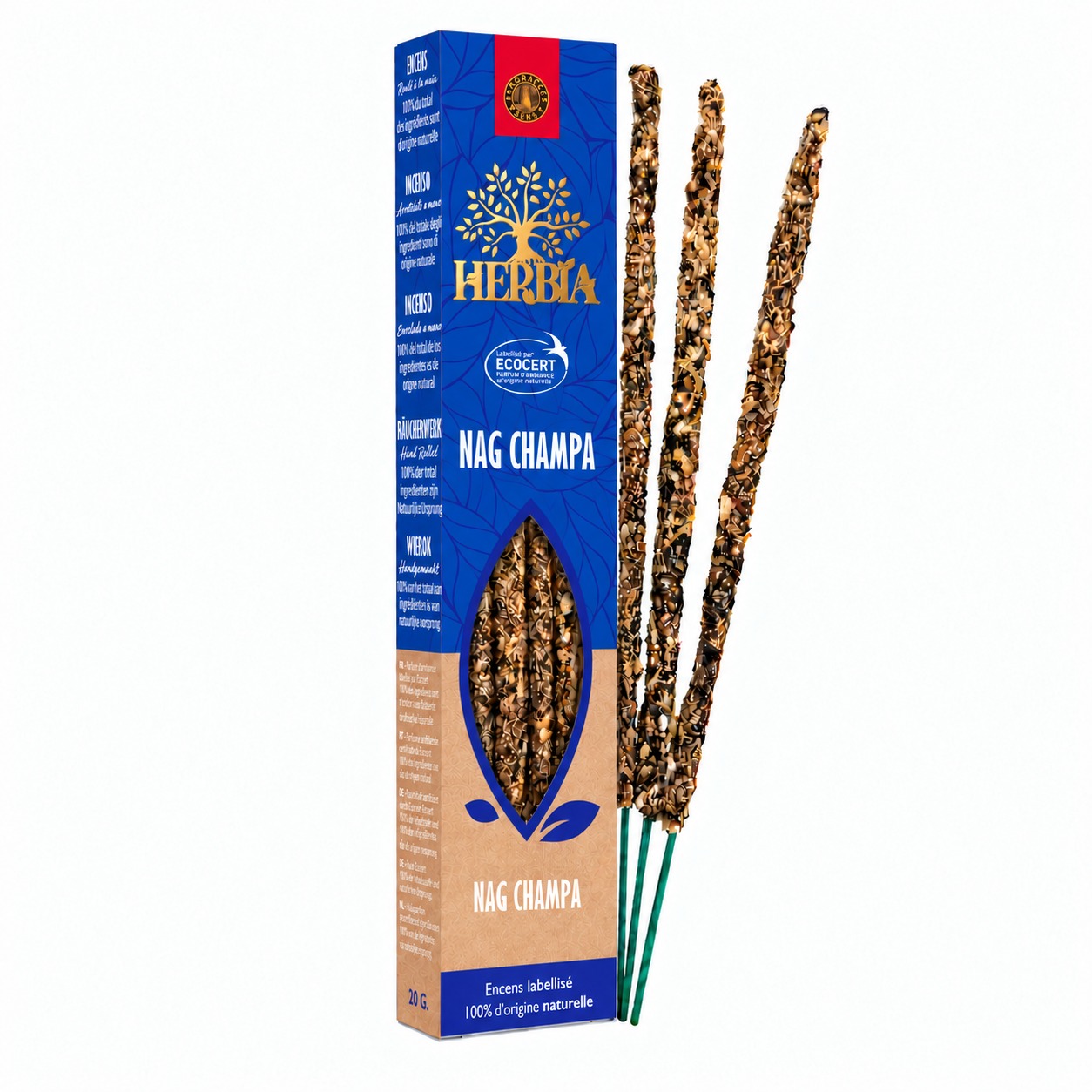 incenso ad Incenso Smudge Ecocert Herbia Nag Champa 20g