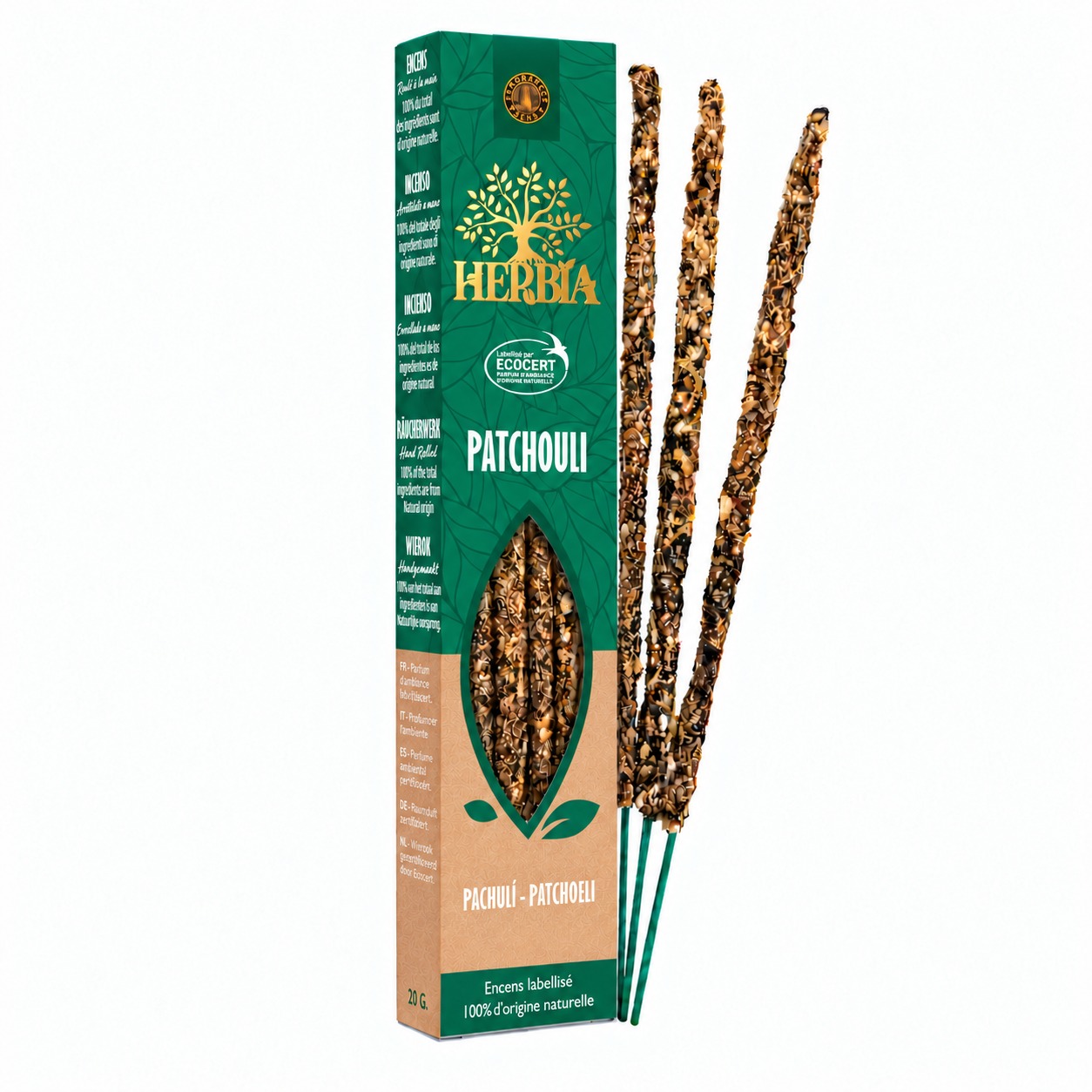 incenso ad Incenso Smudge Ecocert Herbia Patchouli 20g