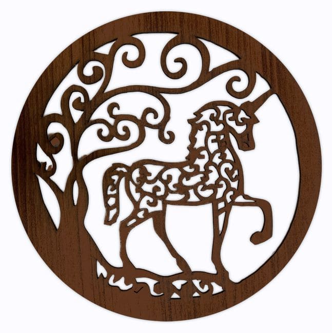 Pannello magnetico in legno con unicorno