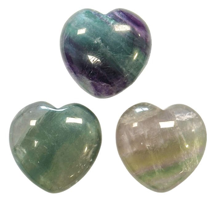 Cuore multicolore in fluorite A mm. 30 x3