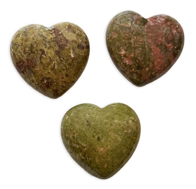 Cuore Unakite 30mm x 3