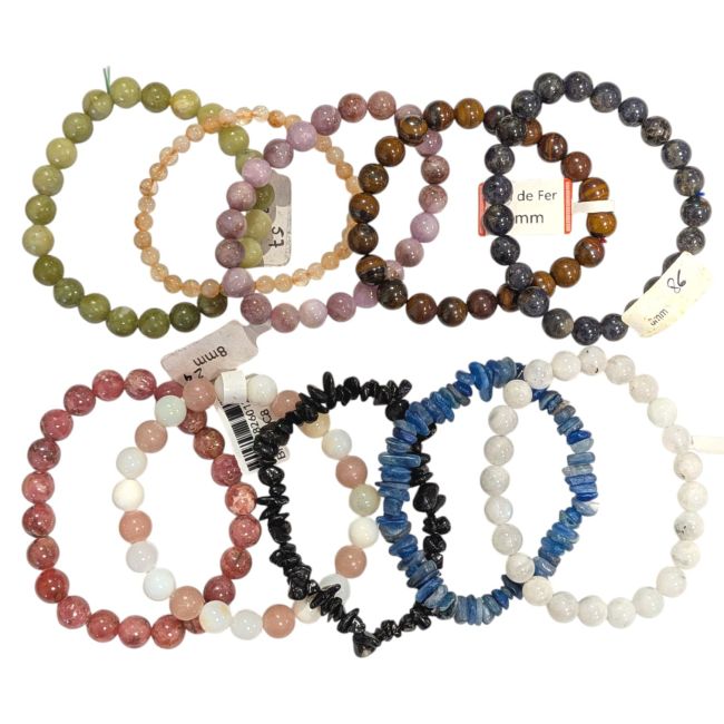 incenso ad Braccialetti misti in pietre naturali – 10 pezzi