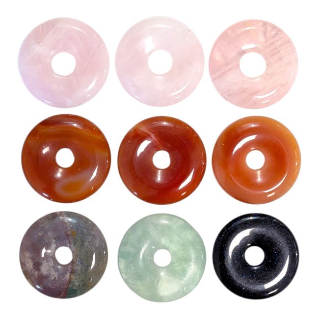 incenso ad Set di 9 ciambelle assortite – con pietra naturale e sintetica