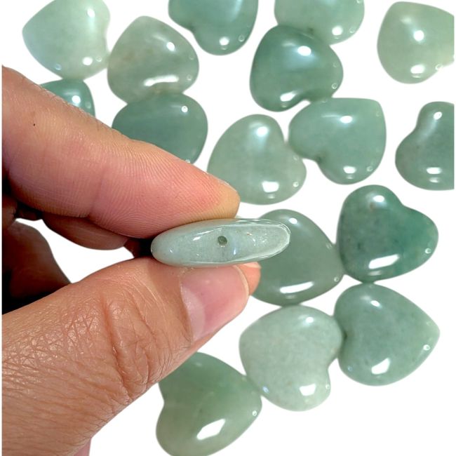 incenso ad Set di 20 cuori traforati in avventurina verde – 20 mm