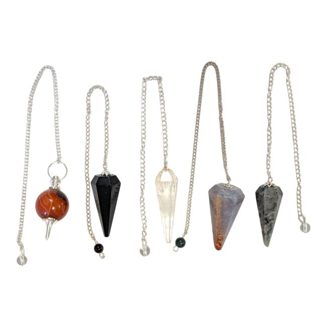 incenso ad Set di 5 pendoli realizzati in pietre naturali