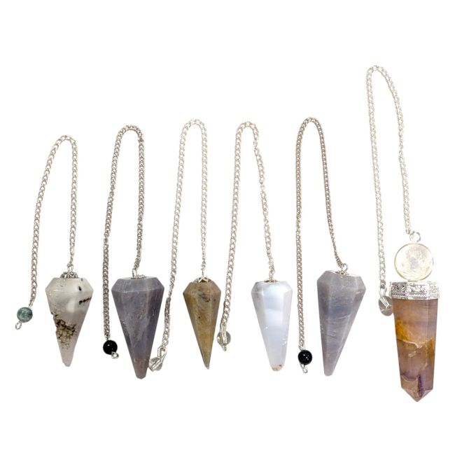 incenso ad Set di 6 pendoli realizzati con pietre naturali.