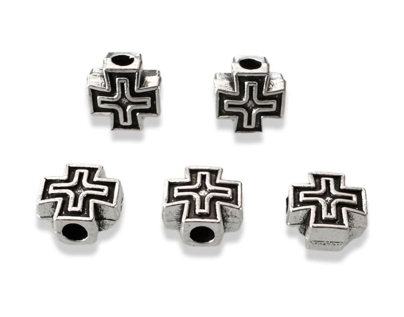 Perline con ciondolo distanziatore a croce in argento 8mm x50