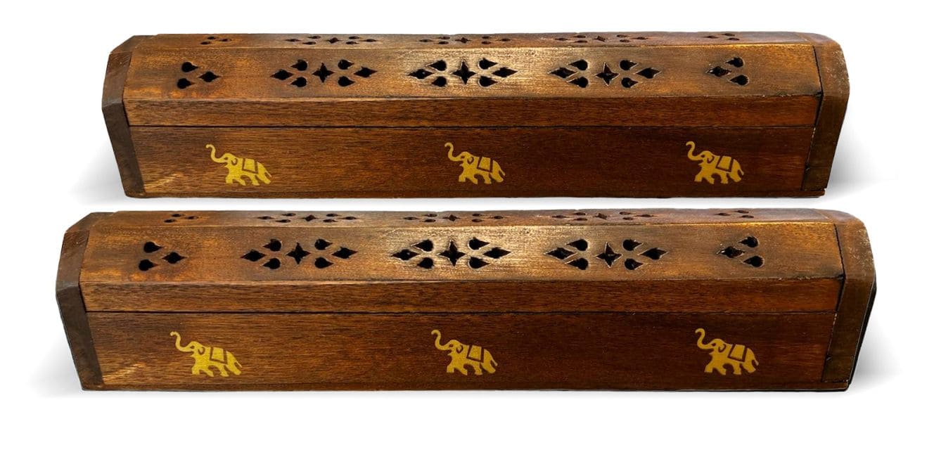 Portaincenso in legno Golden Elephants 30cm - 2pz
