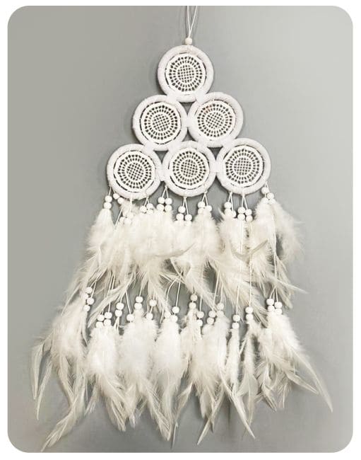 Dreamcatcher Piramide bianca diametro 17 cm