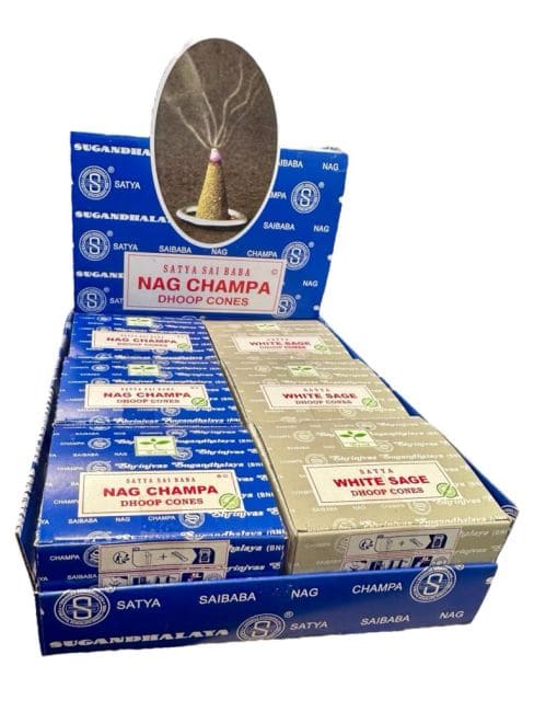 Coni di incenso e salvia bianca Satya Nag Champa