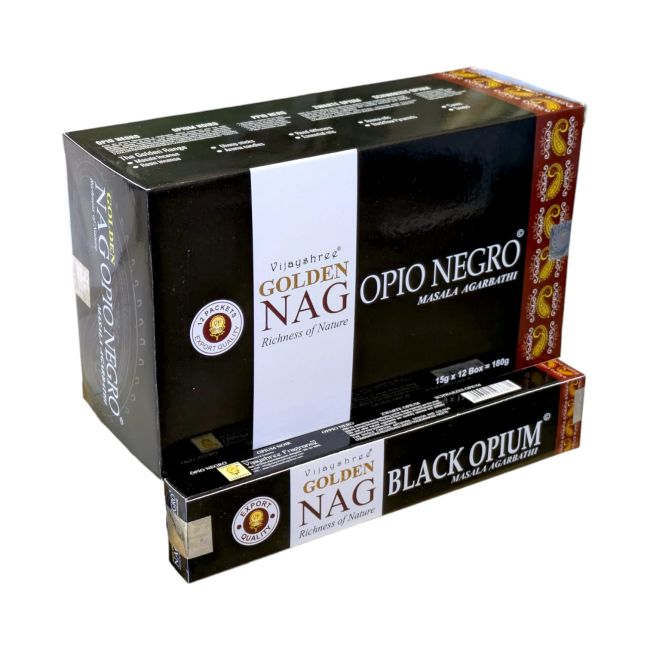 Incenso all'oppio nero Vijayshree Golden Nag 15 g