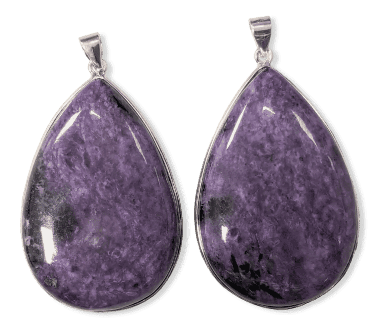 Ciondolo in argento 925 Charoite AA 2 pezzi 24,85 g