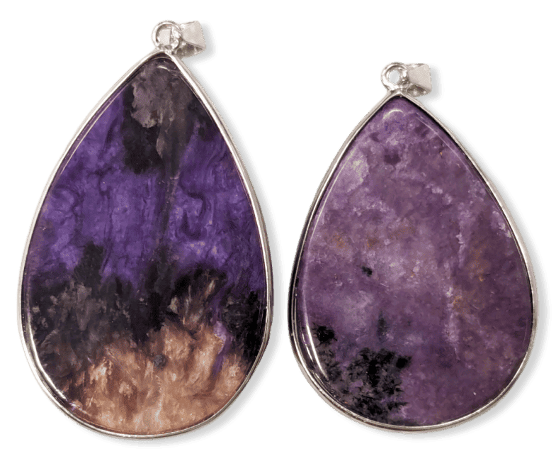 Ciondolo in argento 925 Charoite AA 2 pezzi 23,47 g