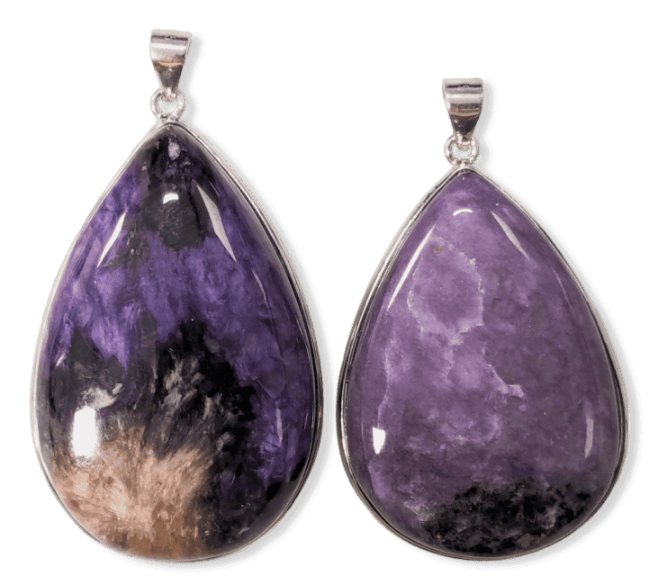 Ciondolo in argento 925 Charoite AA 2 pezzi 23,47 g