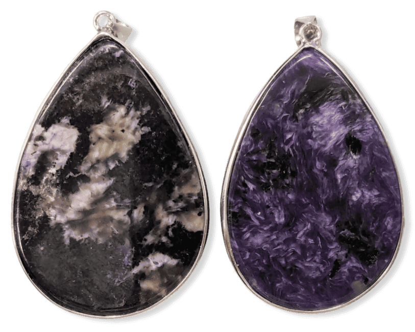 Ciondolo in argento 925 Charoite AA 2 pezzi 23,77 g