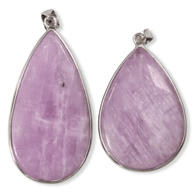 Ciondolo in argento 925 con Kunzite AA+ 2 pezzi 21,84 g