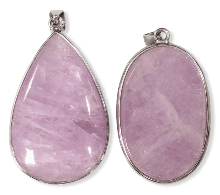 Ciondolo in argento 925 con Kunzite AA+ 2 pezzi 21,4 g