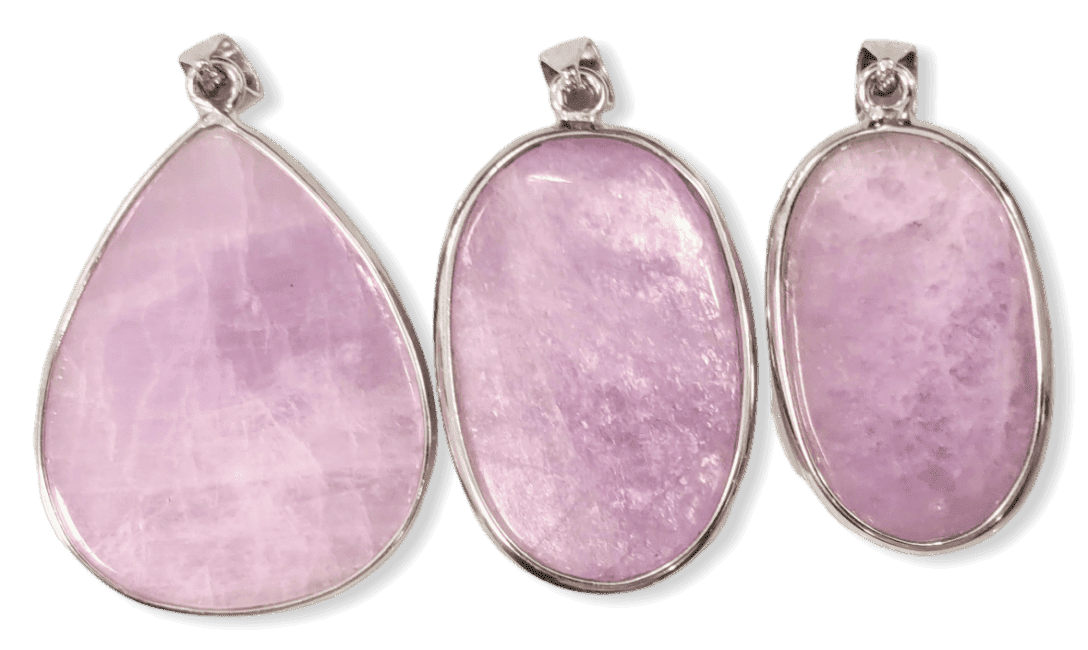 Ciondolo in argento 925 con Kunzite AA+ 3 pezzi 22,75 g