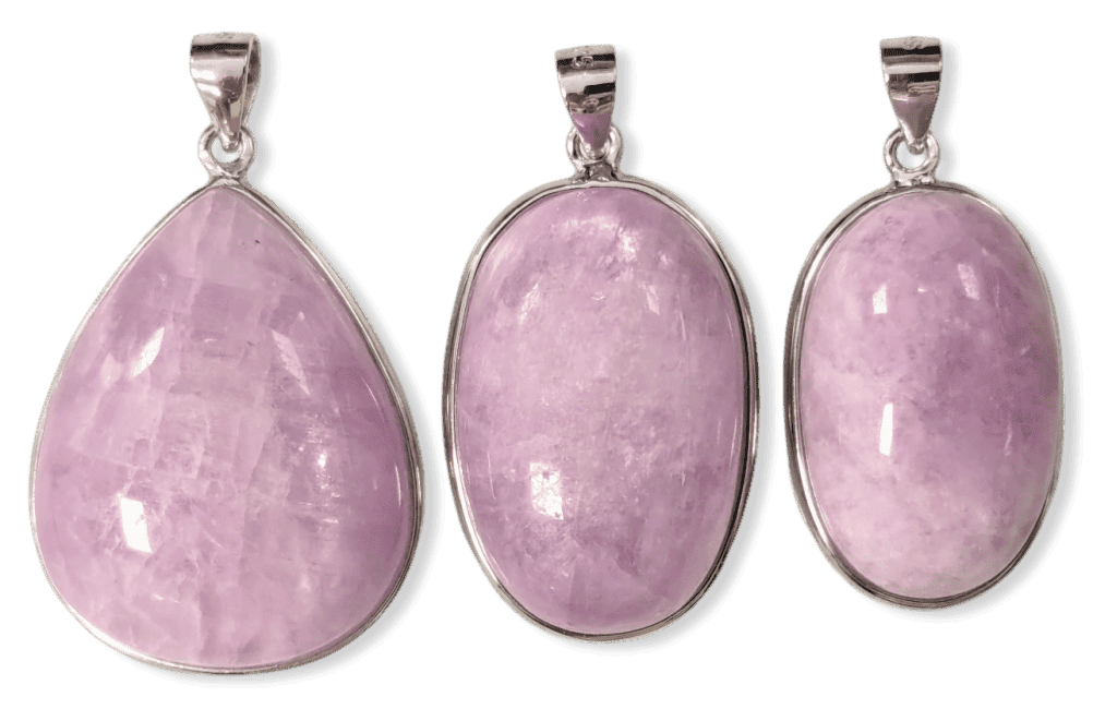 Ciondolo in argento 925 con Kunzite AA+ 3 pezzi 22,75 g