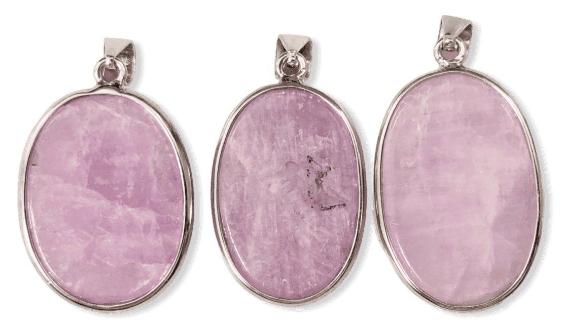 Ciondolo in argento 925 con Kunzite AA+ 3 pezzi 21,68 g