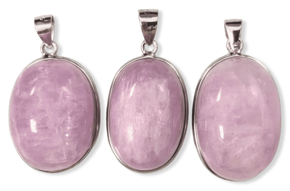 Ciondolo in argento 925 con Kunzite AA+ 3 pezzi 21,68 g