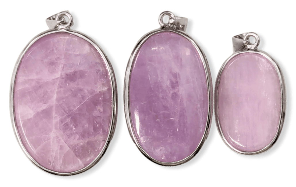 Ciondolo in argento 925 con Kunzite AA+ 3 pezzi 22,21 g