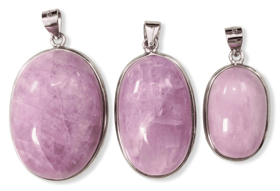 Ciondolo in argento 925 con Kunzite AA+ 3 pezzi 22,21 g