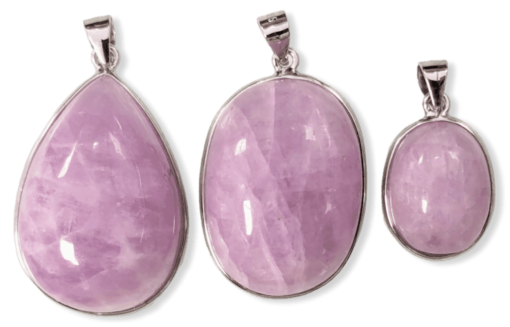 Ciondolo in argento 925 con Kunzite AA+ 3 pezzi 22,72 g