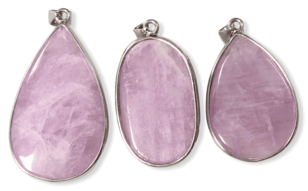 Ciondolo in argento 925 con Kunzite AA+ 3 pezzi 23,62 g