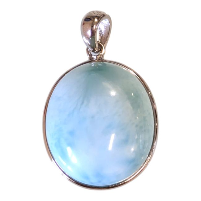 Ciondolo in argento sterling 925 con larimar AA 2,83 g