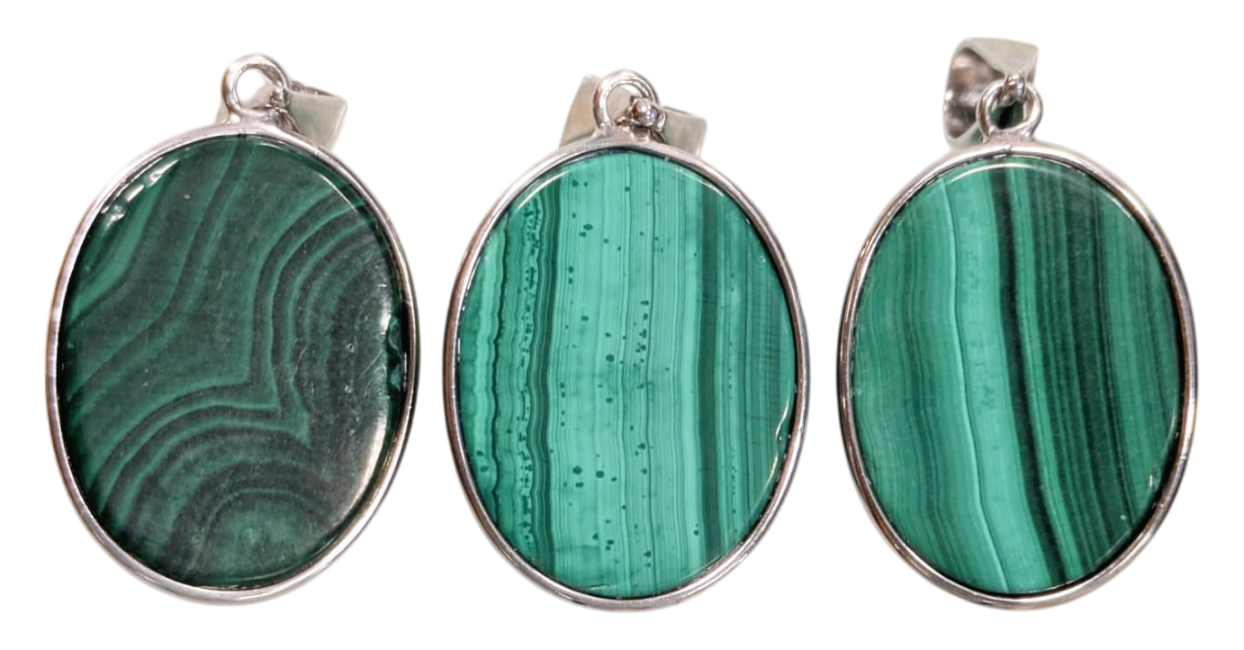 incenso ad Ciondolo in argento 925 Malachite AAA 3 pezzi 11,8 g|it