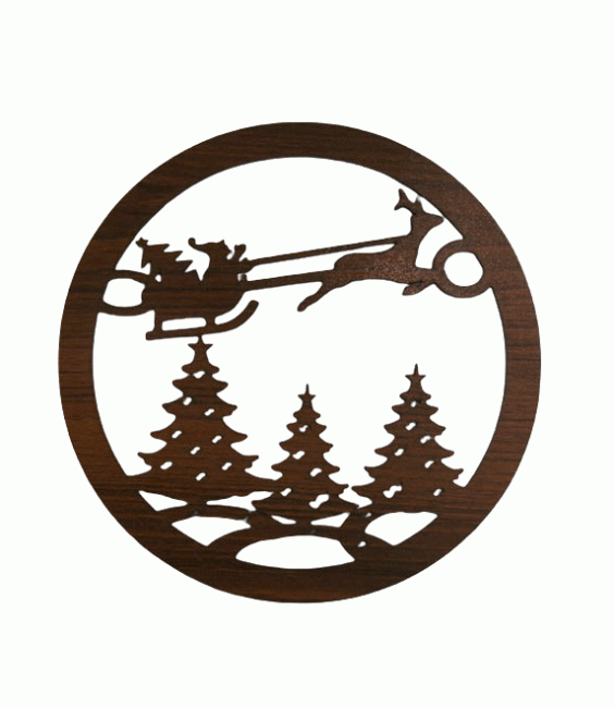 Cartello magnetico invernale con slitta in legno da 18 cm per HMD999