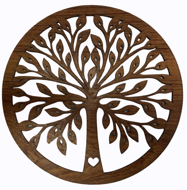 Pannello magnetico in legno Albero della vita e Cuore