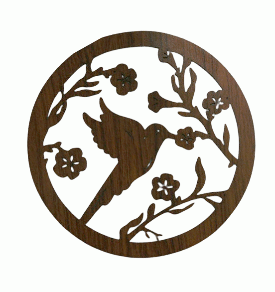 Cartello magnetico in legno a forma di colibrì da 18 cm per HMD999