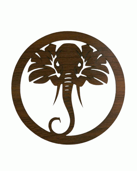 Cartello magnetico in legno a forma di testa di elefante da 18 cm per HMD999