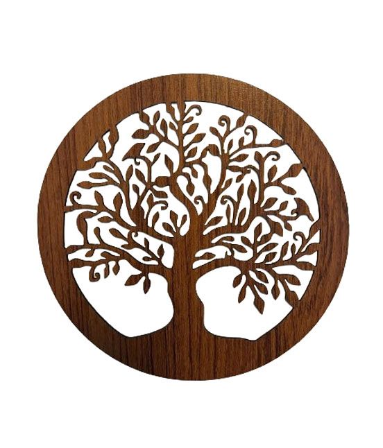 Cartello magnetico in legno con albero della vita in fiore da 18 cm per HMD999