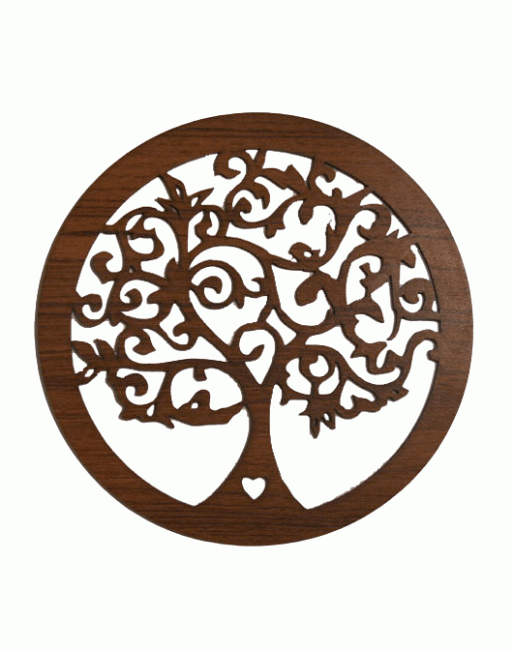 Cartello magnetico con albero della vita e cuore fiorito da 18 cm per HMD999