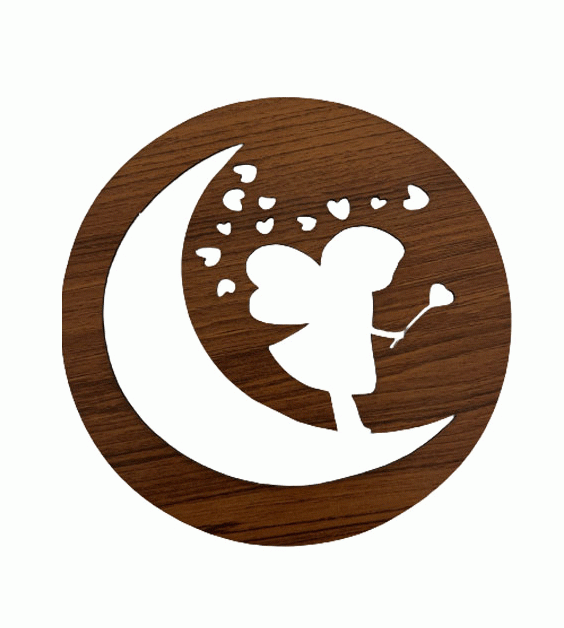 Pannello magnetico in legno con angelo lunare da 18 cm per HMD999