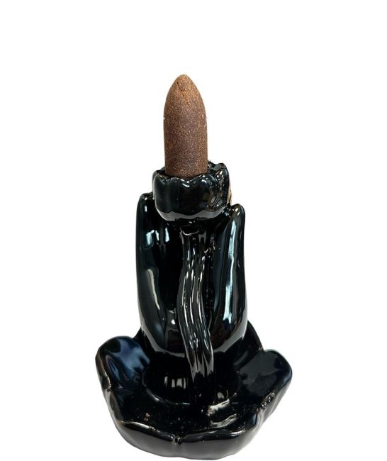 Portaincenso a riflusso in ceramica, piccola mano di Buddha, 9,5cm