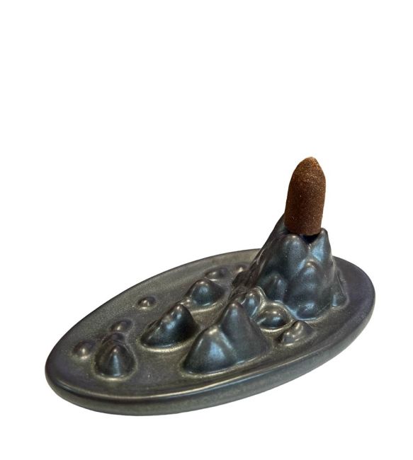 Porta incenso in ceramica dell'Himalaya, 14 cm