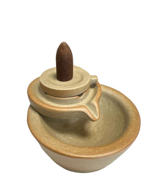 Portaincenso a riflusso in ceramica vecchia riseria 10cm