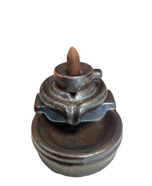 Portaincenso in ceramica con riflusso, vecchia riseria, 9 cm