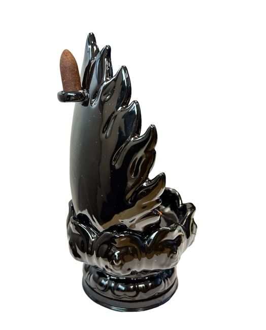 Portaincenso a riflusso in ceramica Buddha Fiore di loto 22 cm