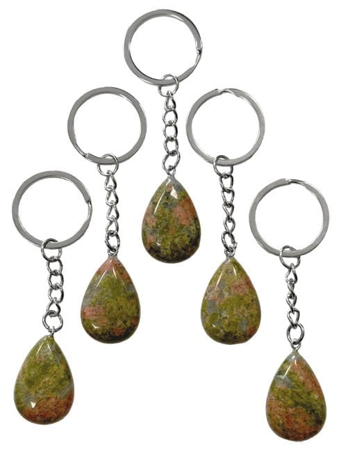 incenso ad Portachiavi a goccia Unakite A 30mm x 5