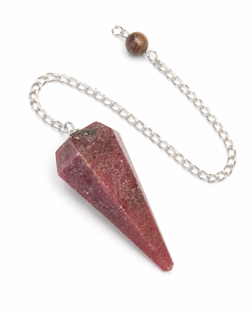 Pendolo conico in rodonite 6 facce