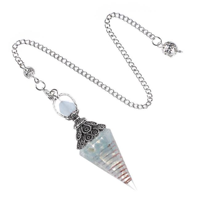 Pendolo in Orgonite Acquamarina 6 facce