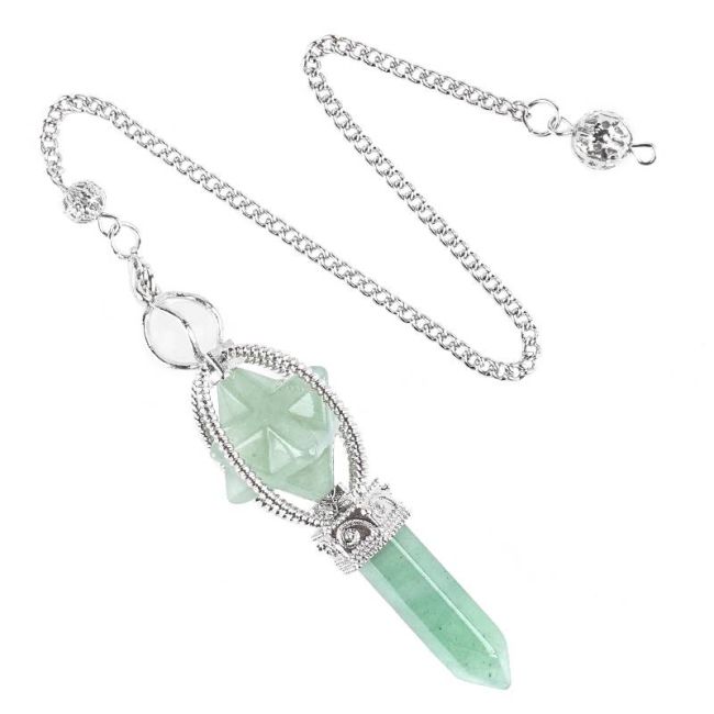 Pendolo Merkaba avventurina verde 6 facce