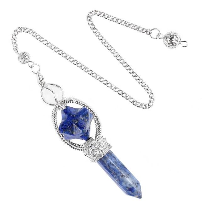 Pendolo Merkaba in lapislazzuli 6 facce