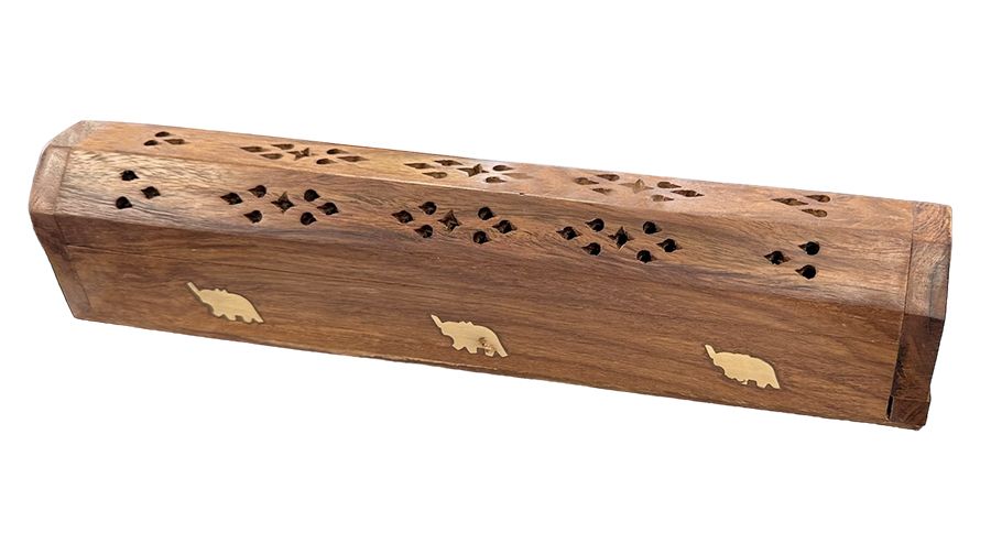 Portaincenso Scatola in legno di Sheesham elefante 30 cm x2